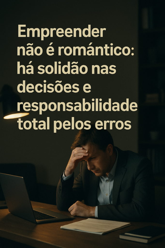 Empreender não é romantico, temmuita responsabilidade