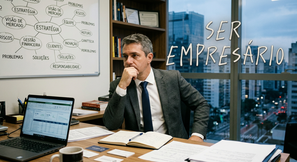 Ser Empresário. Liberdade total. Sem horário, sem chefe, sem limite. Agora me conta: por que você está suado frio às 3 da manhã?